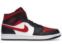 Air Jordan 1 Mid Bred Toe Shoes - Size 15 - White/black-red