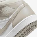 Air Jordan 1 Mid Linen Shoes - Size 16 - College Grey/Light bone-White