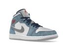 Air Jordan 1 Mid French Blue Fire Red