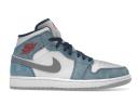 Air Jordan 1 Mid French Blue Fire Red