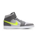 Air Jordan 1 Mid 'Grey Volt' Mens Sneakers - Size 17.0