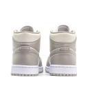 Air Jordan 1 Mid Linen Shoes - Size 14 - College Grey/Light bone-White