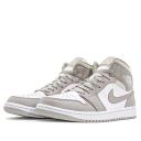 Air Jordan 1 Mid Linen Shoes - Size 14 - College Grey/Light bone-White