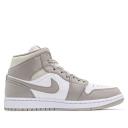 Air Jordan 1 Mid Linen Shoes - Size 14 - College Grey/Light bone-White