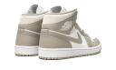 Air Jordan 1 Mid Linen Shoes - Size 14 - College Grey/Light bone-White