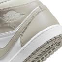 Air Jordan 1 Mid Linen Shoes - Size 14 - College Grey/Light bone-White
