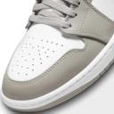 Air Jordan 1 Mid Linen Shoes - Size 14 - College Grey/Light bone-White
