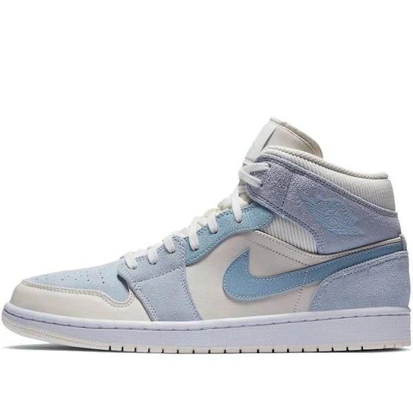 Air Jordan 1 Mid SE 'Sail Light Blue' Sneakers | Men's Size 8.5