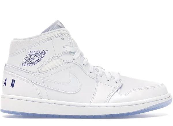 Air Jordan 1 Retro Mid 'White Concord' Mens Sneakers - Size 9.0