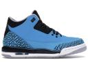Air Jordan 3 Retro BG 4.5Y Shoes Dark Powder Blue / White 398614 406