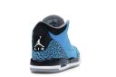 Air Jordan 3 Retro BG 4.5Y Shoes Dark Powder Blue / White 398614 406