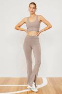 Airbrush High-Waist Flutter Legging in Taupe Beige, Size: Medium | Alo Yoga