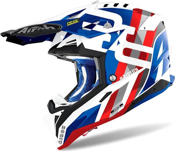 Airoh Aviator 3 Rainbow MX Helmet Blue-Red L