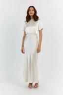 Aisle Satin Midi Dress in Pearl Size 12 by DISSH