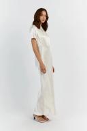 Aisle Satin Midi Dress in Pearl Size 12 by DISSH