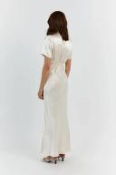 Aisle Satin Midi Dress in Pearl Size 12 by DISSH
