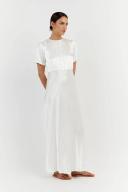 Aisle Satin Midi Dress in White Size 16 by DISSH