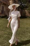 Aisle Satin Midi Dress in White Size 8 by DISSH