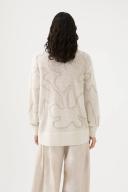 AJE Allegory Cornelli Jumper in Colour Ivory Sandstone Beige Size XS