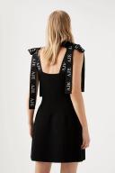 AJE Amber Knit Tie Shoulder Mini Dress in Colour Black Size L