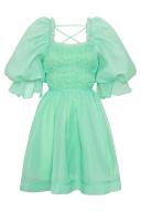 AJE Astrid Tie Back Mini Dress in Colour Marine Green Size 12