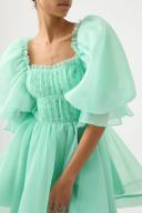 AJE Astrid Tie Back Mini Dress in Colour Marine Green Size 12