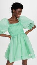 AJE Astrid Tie Back Mini Dress in Colour Marine Green Size 12