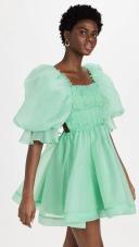 AJE Astrid Tie Back Mini Dress in Colour Marine Green Size 12