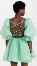 AJE Astrid Tie Back Mini Dress in Colour Marine Green Size 12
