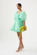 AJE Astrid Tie Back Mini Dress in Colour Marine Green Size 14