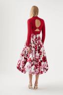 AJE Cherie Bubble Midi Skirt in Colour Roses of Provence Print Size 6
