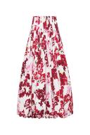 AJE Cherie Bubble Midi Skirt in Colour Roses of Provence Print Size 6