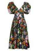 AJE Gabrielle Plunge Midi Dress in Colour Midnight Floral Size 14