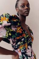 AJE Gabrielle Plunge Midi Dress in Colour Midnight Floral Size 14