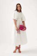 AJE Mimosa Cut Out Midi Dress in Colour Ivory Size 10