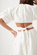 AJE Mimosa Cut Out Midi Dress in Colour Ivory Size 10