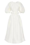 AJE Mimosa Cut Out Midi Dress in Colour Ivory Size 10
