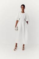 AJE Mimosa Cut Out Midi Dress in Colour Ivory Size 10