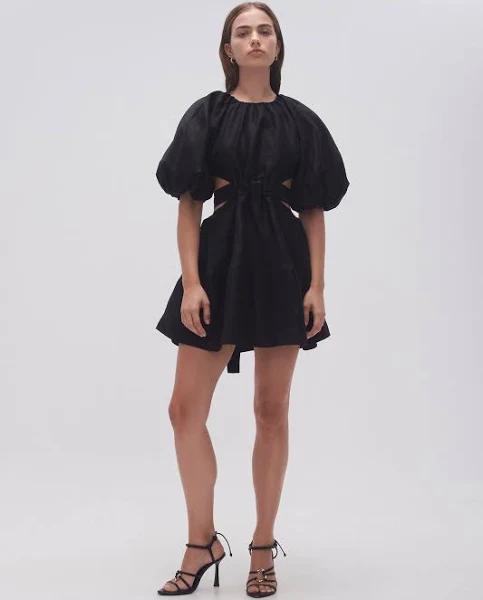AJE Mimosa Cut Out Mini Dress in Colour Black Size 10