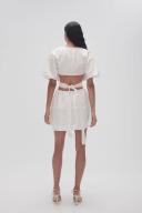 AJE Mimosa Cut Out Mini Dress in Colour Ivory Size 10