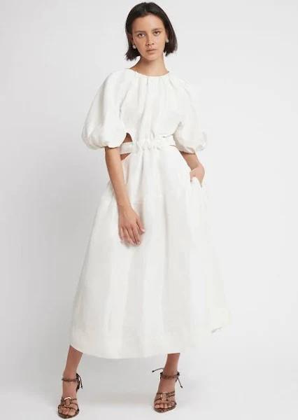 AJE Mimosa Cut Out Mini Dress in Colour Ivory Size 10