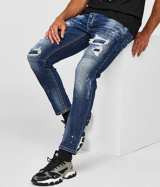 Alessandro Zavetti Amarossi Loose Fit Denim Jean - Blue - Size - 34
