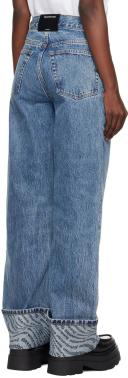 Alexander Wang Blue Wave Cuff Wide Jeans
