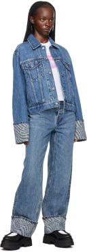 Alexander Wang Blue Wave Cuff Wide Jeans