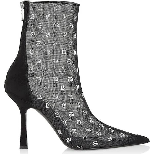 Alexander Wang Women's Delphine 105 Bootie in Mesh/crystal Black