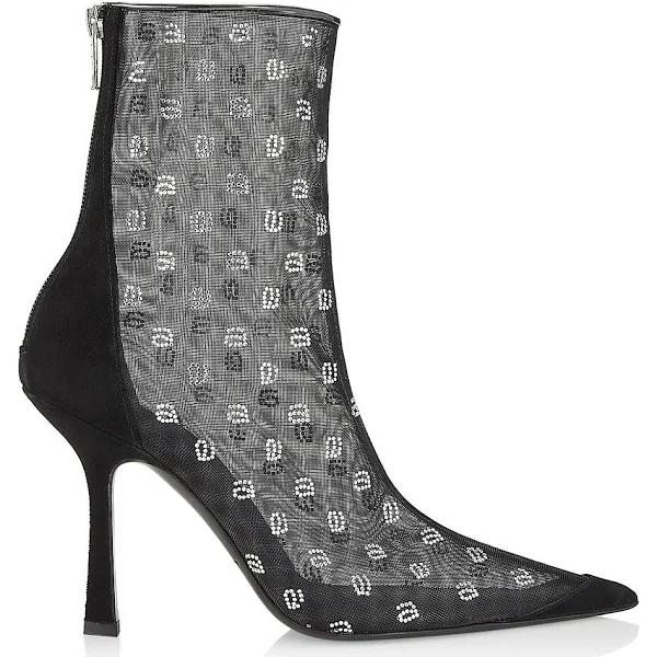 Alexander Wang Women's Delphine 105 Bootie in Mesh/crystal Black