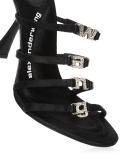 Alexander Wang Women's Nala 105 Crystal Logo Sandals - Black - Size 9.5