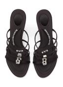 Alexander Wang Women's Nala 105 Logo Sandal in Satin Black