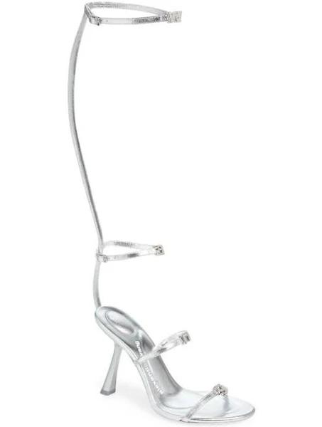 Alexander Wang Women's Nala Metallic Leather Gladiator Sandals Silver