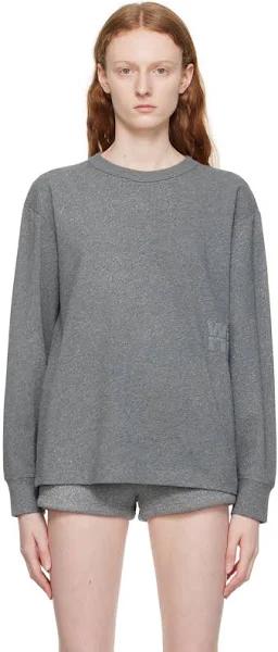 alexanderwang - Women's Long Sleeve Tee in Glitter Jersey Sidewalk